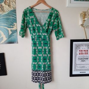 Uttam Boutique Dragonfly Print Wrap Dress